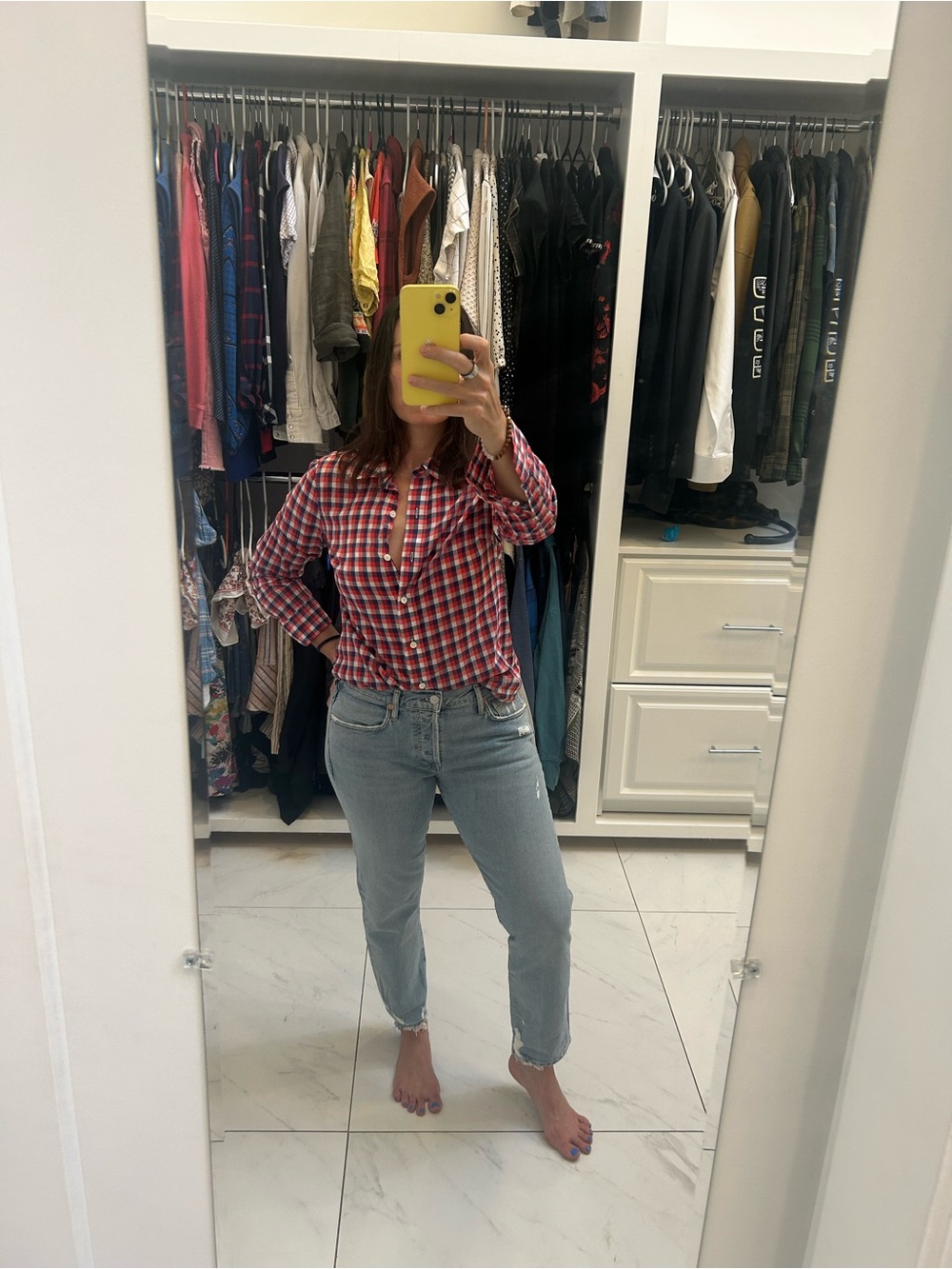 Vineyard Vines Red, Navy & White Gingham Button-Down Shirt - Picture 2 of 7